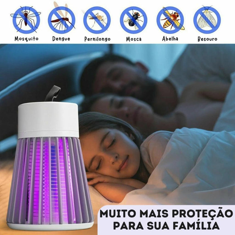 "Lâmpada Elétrica Anti-Mosquito 3 em 1: Proteção Completa para Casa e Camping!"