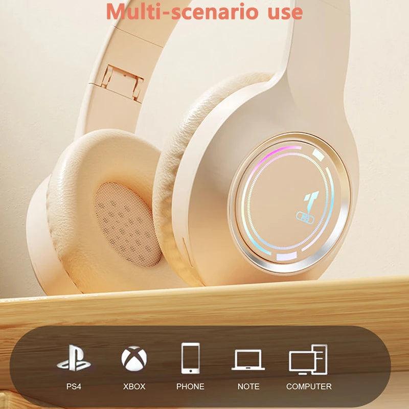 M3 Fone de ouvido Bluetooth emissor de luz Dobrável Cartão LED Fone de ouvido sem fio TYPE-C Carregamento Multi-cena Uso Jogo Escritório