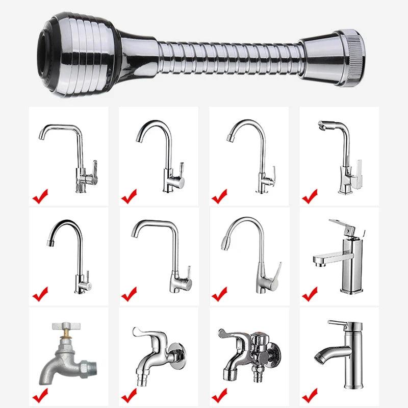 Extensor de Torneira 2 Modos - Rotação 360° e Alta Pressão - Economia de Água para Cozinha e Banheiro