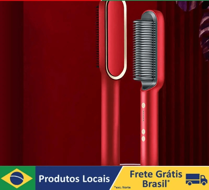 Modelador e Alisador de Cabelo 2 em 1: Perfeito para Cabelos Lisos ou Cacheados em Minutos!